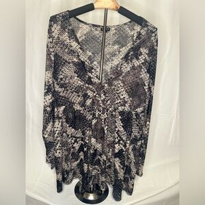 Torrid Gray Snake Print Blouse